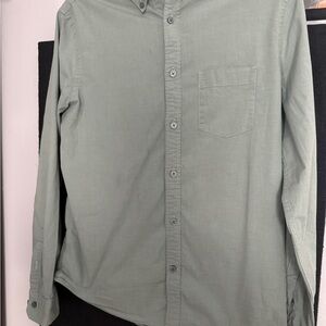 Express Sage Casual Button-Down Shirt